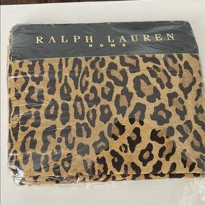 Ralph Lauren Home Animal Print Cheetah Leopard Flat Sheet Aragon Neutral